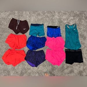 Nike shorts + spandex + tank top !!